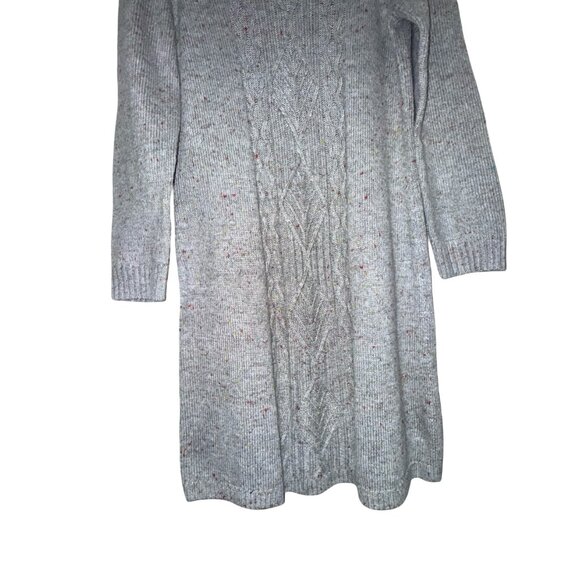 Talbots Cable Knit Gray Sweater Dress With Multi-Colored Speckles All Over Sz M - Picture 6 of 15